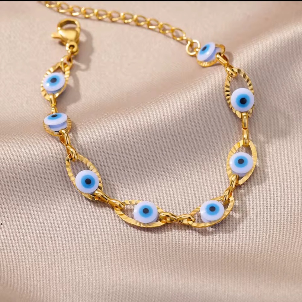 Blue eye Bracelet Evil Eye Stainless Steel Bracelet ✨ - Picture 4 of 13